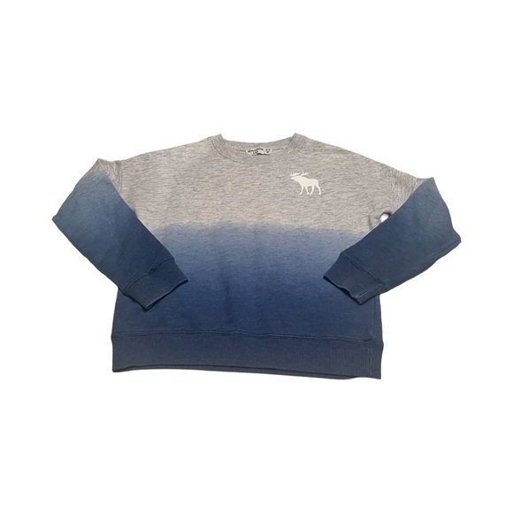 Abercrombie Kids long Sleeve Sweater Crewneck Size‎ 9 / 10 Ombré Blue Gray - Picture 1 of 4